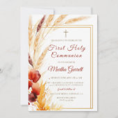 パンパスオータムベージュガールズファースト聖餐式 招待状 (正面)