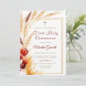 パンパスオータムベージュガールズファースト聖餐式 招待状 (スタンド正面)