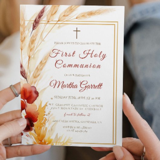 パンパスオータムベージュガールズファースト聖餐式 招待状