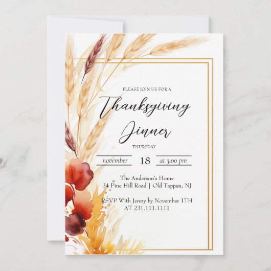 パンパスオータムンサムシングディナー 招待状 (正面)