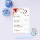 パンパスカップルの上または下シャワーゲームカード チラシ (シングル)