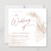 パンパスグモダンラスフローラボホ マグネット招待状 (正面)