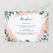 パンパスグモダンリーナリーの葉のウェディングレセプション