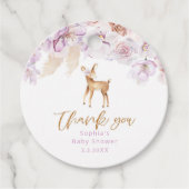 パンパスグラスああ鹿の赤ちゃんシャワーメッセージカード フェイバータグ (正面)