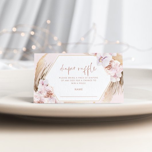 パンパスグラスおむつラッフルチケット エンクロージャーカード