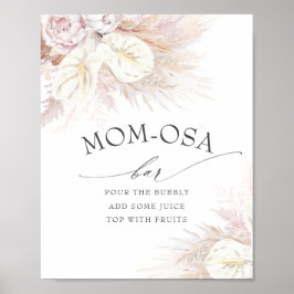 パンパスグラスとアンスリウムマムオーサバー標識 ポスター