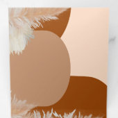 パンパスグラスとアーチ結婚ズのデザインダークトリ – F 三つ折り招待状 (内部最初)