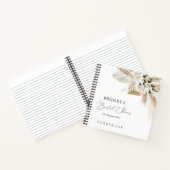 パンパスグラスとグリーンブライダルシャワーゲストブック ノートブック (内部)