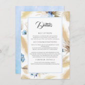 パンパスグラスとダスティブルーフラワー結婚ズの詳細 エンクロージャーカード (正面/裏面)