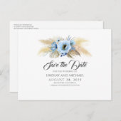 パンパスグラスとダスティーブルーの花デートを保存 ポストカード (正面/裏面)