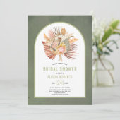 パンパスグラスとパームグリーンブライダルシャワー 招待状 (スタンド正面)