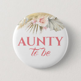 パンパスグラスとピンクの花ベビーシャワー 缶バッジ