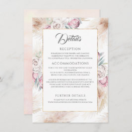 パンパスグラスとピンクキングプロテア結婚の詳細 エンクロージャーカード