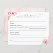 パンパスグラスとピンク熱帯花アドバイスカード (正面/裏面)