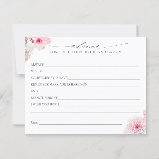 パンパスグラスとピンク熱帯花アドバイスカード (正面)