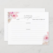 パンパスグラスとピンク熱帯花レシピカード (正面/裏面)