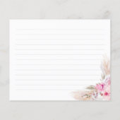 パンパスグラスとピンク熱帯花レシピカード (裏面)