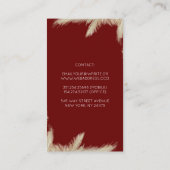 パンパスグラスとブルゴーニュの花ボホモダンー 名刺 (裏面)