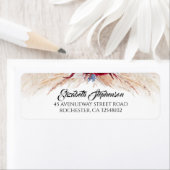 パンパスグラスとブルゴーニュ赤と海軍アクセント ラベル (インサイチュ)