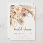 パンパスグラスとボホバラブライダルシャワー 招待状 (正面)