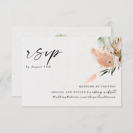 パンパスグラスとロマンチックなボヘミア 出欠カード (正面/裏面)