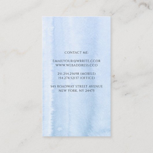 パンパスグラスと埃っぽい青い花エキゾチックエレガント 名刺 (裏面)