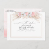 パンパスグラスと白い蘭の日を保存 ポストカード (正面/裏面)