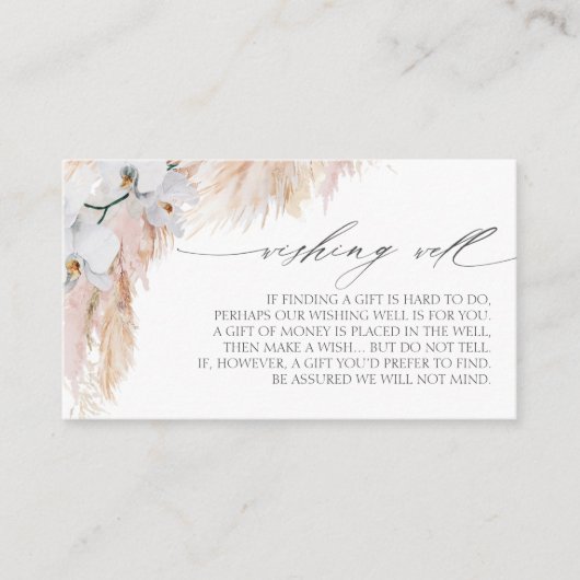 パンパスグラスと白い蘭の願い 名刺 (正面)