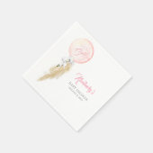 パンパスグラスと白い蘭バルーンベビーシャワー スタンダードカクテルナプキン (角)