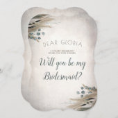 パンパスグラスと緑の花嫁の提案 招待状 (正面/裏面)