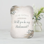 パンパスグラスと緑の花嫁の提案 招待状 (スタンド正面)