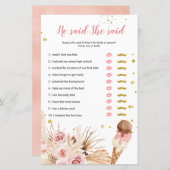 パンパスグラスのアイスクリーム彼は彼女はゲームカードと言った (正面/裏面)