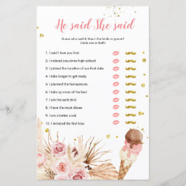 パンパスグラスのアイスクリーム彼は彼女はゲームカードと言った