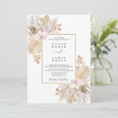 パンパスグラスのウェディング 招待状 (スタンド正面)