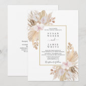 パンパスグラスのウェディング 招待状 (正面/裏面)