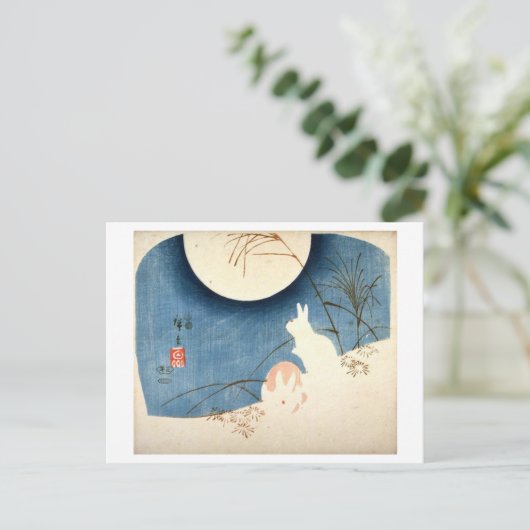 パンパスグラスのウサギたち ポストカード (スタンド正面)