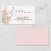 パンパスグラスのピンク色のブックスベビーエンクロージャカード エンクロージャーカード (正面/裏面)