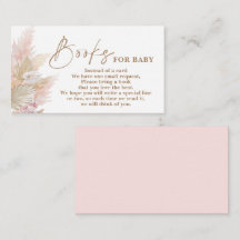 パンパスグラスのピンク色のブックスベビーエンクロージャカード