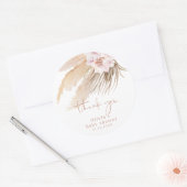 パンパスグラスのボヘミアンベビーシャワー ラウンドシール (封筒)