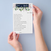 パンパスグラスの上または下ブライダルシャワーゲームカード チラシ (ハンドル)