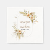 パンパスグラスの水の色bohoエレガントな結婚式 スタンダードカクテルナプキン (正面)