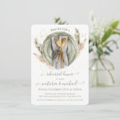 パンパスグラスの葉結婚のリハーサルディナー 招待状 (スタンド正面)