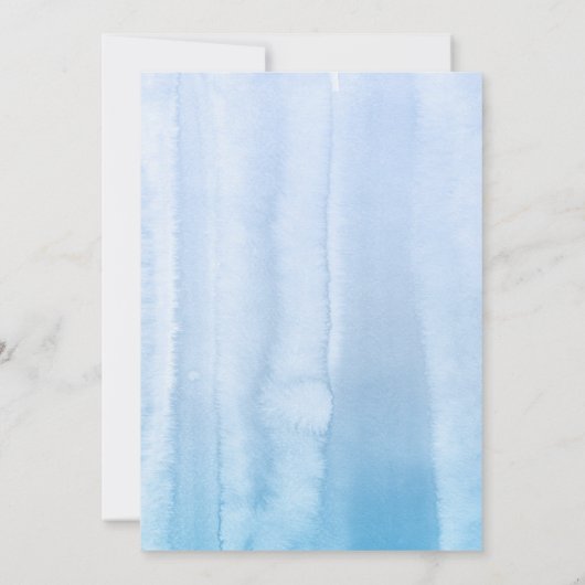 パンパスグラスほこりっぽい青い花赤ちゃんシャワーああ男の子 招待状 (裏面)