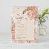 パンパスグラスアジサイ開花30th誕生日パーティー 招待状 (スタンド正面)