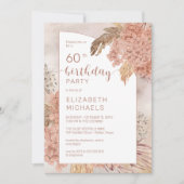 パンパスグラスアジサイ開花60thバースデーパーティー 招待状 (正面)
