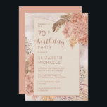 パンパスグラスアジサイ開花70thバースデーパーティー 招待状<br><div class="desc">ボヘ自然ミアン水彩乾燥赤面アジサイ、ネギとパンパスグラスフローラ"70th Birthday Party"女性の誕生日デザイン。複合デザイン別休日ハートデザイン（権利留保）。</div>