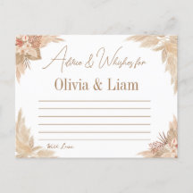 パンパスグラスアドバイス&ウィッシュブライダルシャワーカード