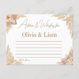 パンパスグラスアドバイス&ウィッシュブライダルシャワーカード ポストカード