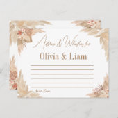 パンパスグラスアドバイス&ウィッシュブライダルシャワーカード ポストカード (正面/裏面)