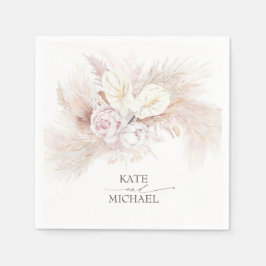 パンパスグラスアンスリウムトロピカルエレガント スタンダードカクテルナプキン